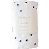 Muslin Cotton Swaddle | Navy Stars