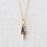 Abalone Lightning Charm Necklace | 18K GV
