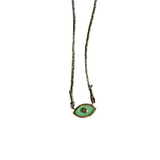 Evil Eye Necklace | Chrysoprase + Tourmaline