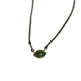 Evil Eye Necklace | Green Onyx + Ruby