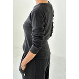 Pointelle Fundamental Tee | Charcoal