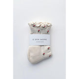 Ruffled Hugger Socks | Cream Petal