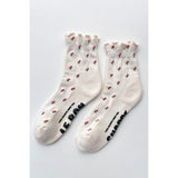 Ruffled Hugger Socks | Cream Petal