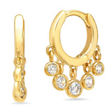 Gold CZ Dangle Hoops