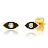 Enamel Evil Eye Studs | Black
