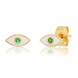 Enamel Evil Eye Studs | White