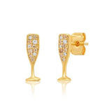 Pave Champagne Studs