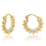 Ornate Gold and CZ Huggies