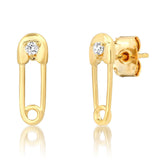 Gold Safety Pin Studs