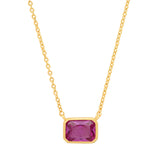 Pink Bezel Necklace | CZ