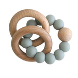 Beechwood Teether Ring Set | Sage Green