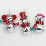 Mirror Ball Snowman Ornament | Assorted
