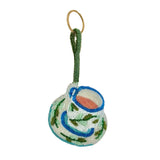 Teacup Beaded Charm Keyring