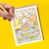 Cake Party Coloring Card