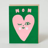 Mom Heart Face Card