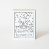 Cake Party Coloring Card