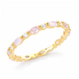 Pink Oval CZ Ring