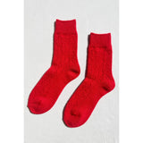 Cashmere Pointelle Socks | Red