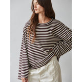 Dodd Striped Pullover | Brown + Cream