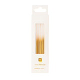White + Gold Candles | Set of 16