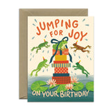 Jumping Frogs Birthday Card