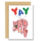 Yay Cat Birthday Card
