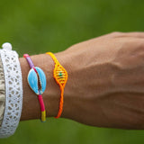Small Evil Eye Bracelet | Orange + Yellow