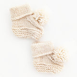 Pom Pom Baby Booties | Natural