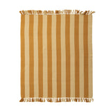 Cotton Blend Throw | Mustard + Yellow Stripes