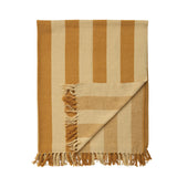 Cotton Blend Throw | Mustard + Yellow Stripes