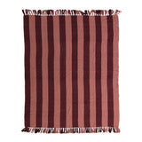 Cotton Blend Throw | Berry + Pink Stripes