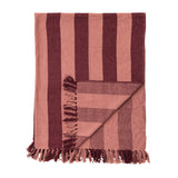 Cotton Blend Throw | Berry + Pink Stripes