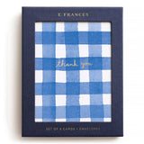 Blue Gingham Thank You Boxed Notes