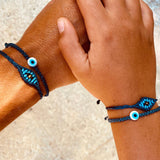 Small Evil Eye Bracelet | Navy + Turquoise