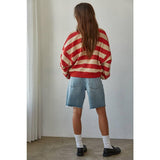Ella Rugby Top | Red + Taupe