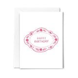 Pink Floral Frame Birthday Card