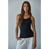 Daphne Ribbed Tank | Black