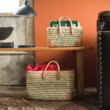 Open Weave Basket | Leather Trim
