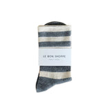 Wide Stripe Wally Socks | Grey