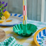 Green Scalloped Candle Holder