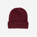 Grid Knit Beanie | Wine Red