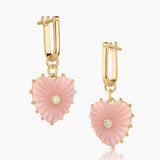 Isabel Pink Opal Heart Earrings