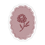 Maroon Lace Flower Sticker
