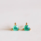 Mini Energy Gem Studs | Green Onyx