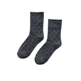 Polka Dot Sneaker Socks | Charcoal + Black