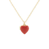 Coral Red Enamel Heart Locket | 18K GV