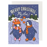 Ice Skating Penguins Card