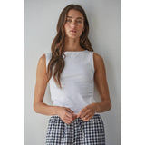 Claudia Boat Neck Tank | Off White