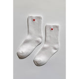 Embroidered Cloud Socks | White + Heart