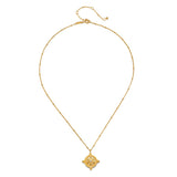 White Topaz Lotus Necklace